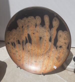 Orange and black ceramic dish in terra sigillata diameter 38cm