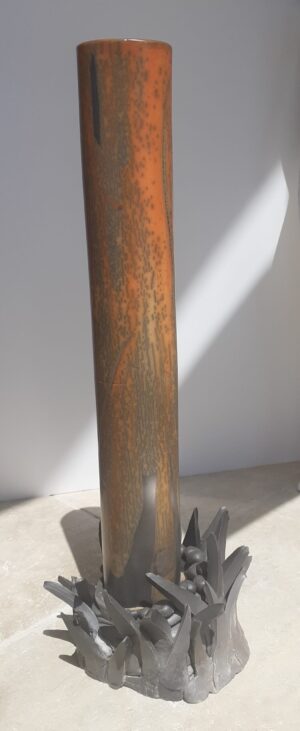 Art Deco-style bamboo vase